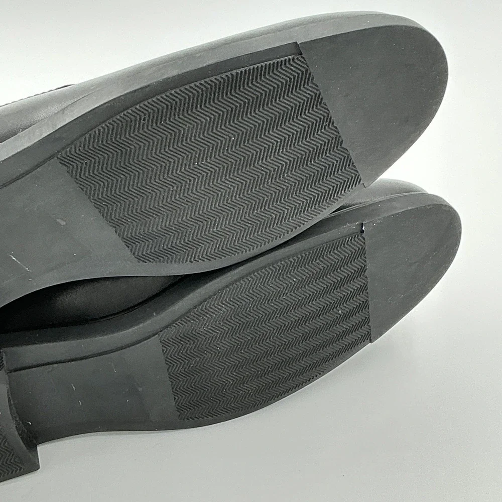 Nordstrom Rack Mens Size 12 Black Leather Slip On Loafers Ortholite